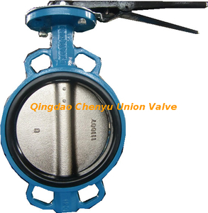 Rubber Seated Butterfly Valve with Lever Oeprated wafer type