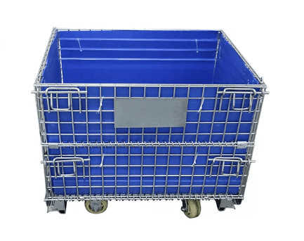 Wholesale Foldable Movable Metal Container Storage Cage with Hollow Board