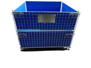 Wholesale Foldable Movable Metal Container Storage Cage with Hollow Board