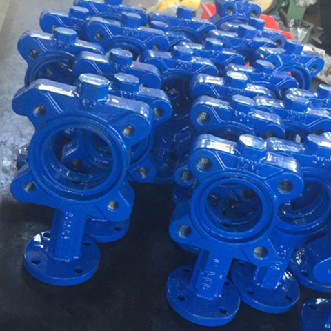 Ductile Iron Semi Lug Butterfly Valve Worm Gear Operated